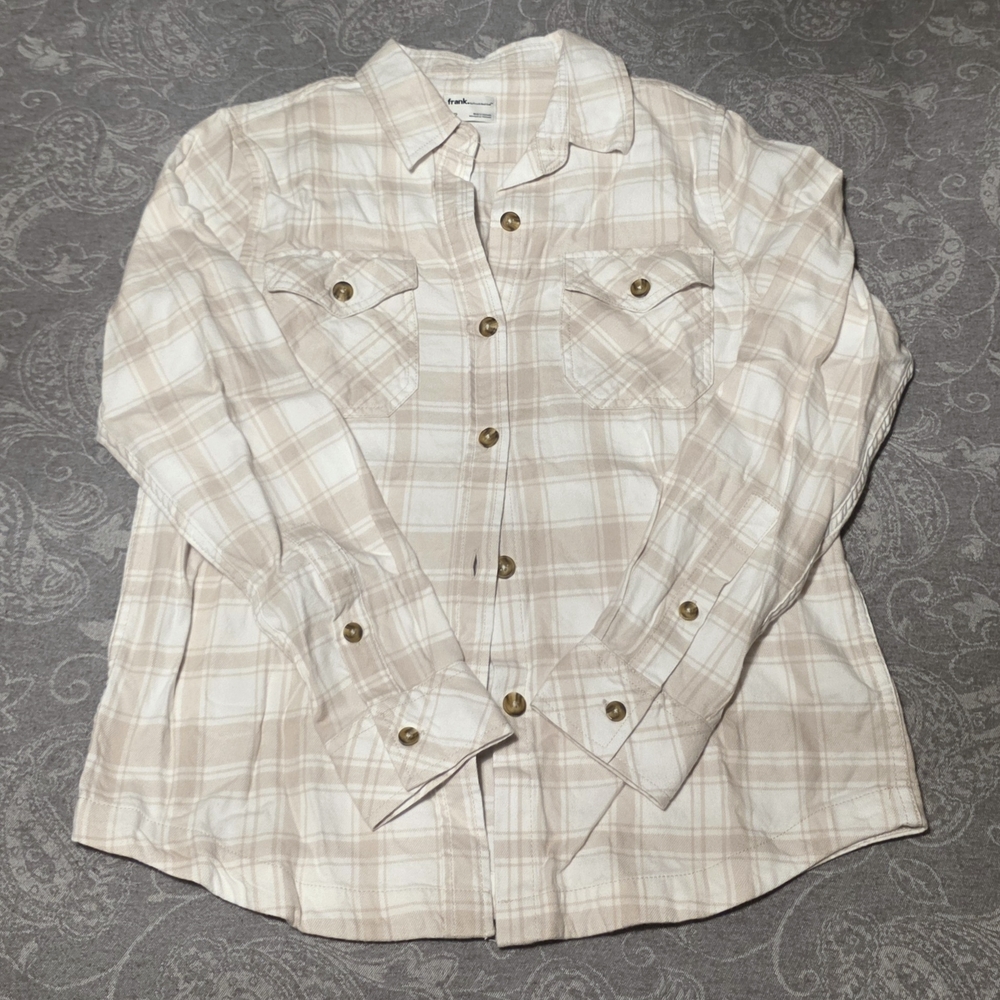 Frank & Oak Plaid Button-Up Shirt (Size S)